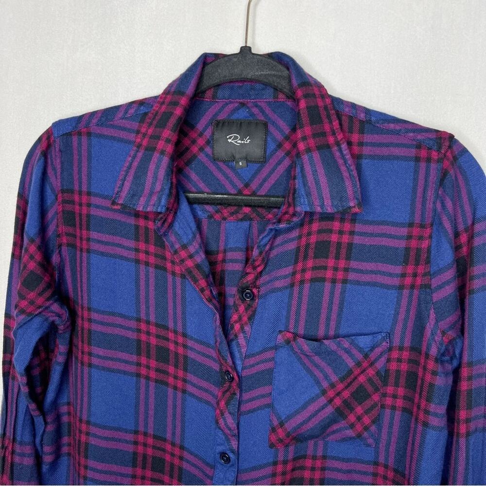 Rails / Blue Red Plaid Long Sleeve Button Down / S - image 2